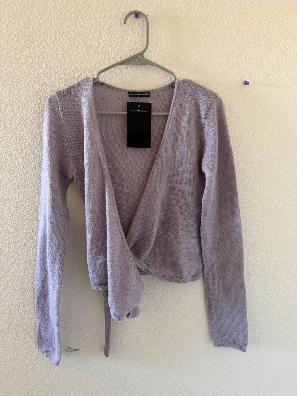 Brandy melville soft light purple coco wrap top